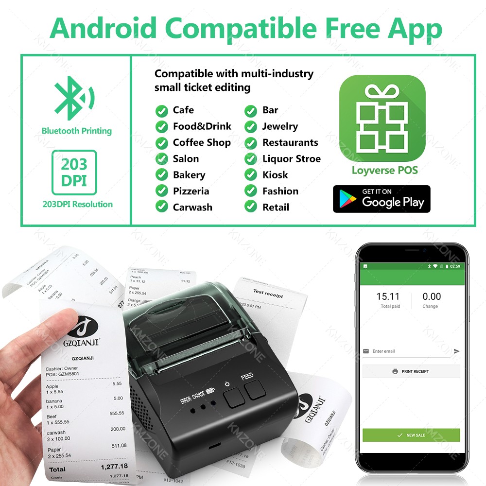 POS 영수증 모바일 미니 프린터, 무선 블루투스, 휴 - Commercial Book Printing Machines 리뷰 및 가격